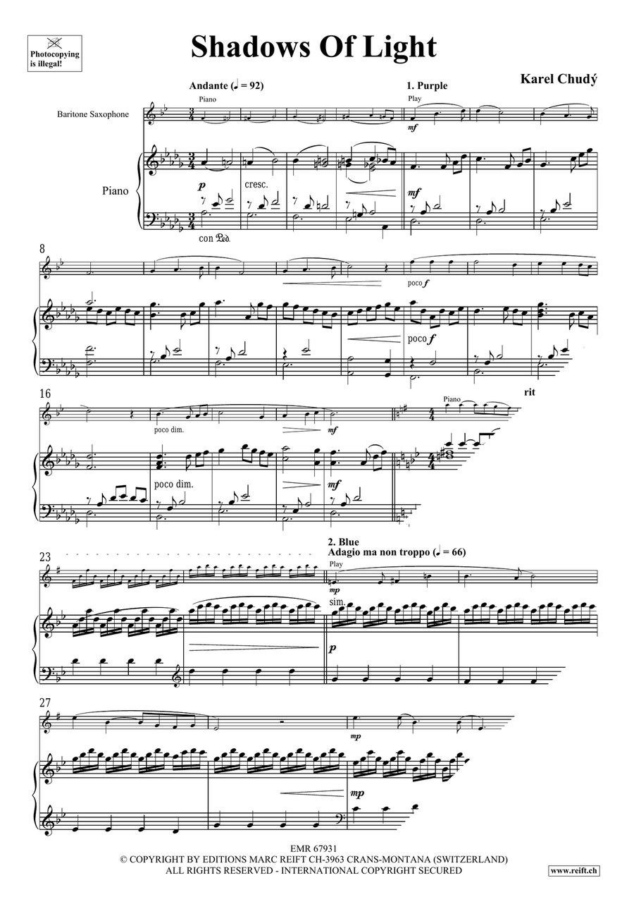 Shadows Of Light Shadows Of Light Baritone Saxophone scores gallery preview page 5