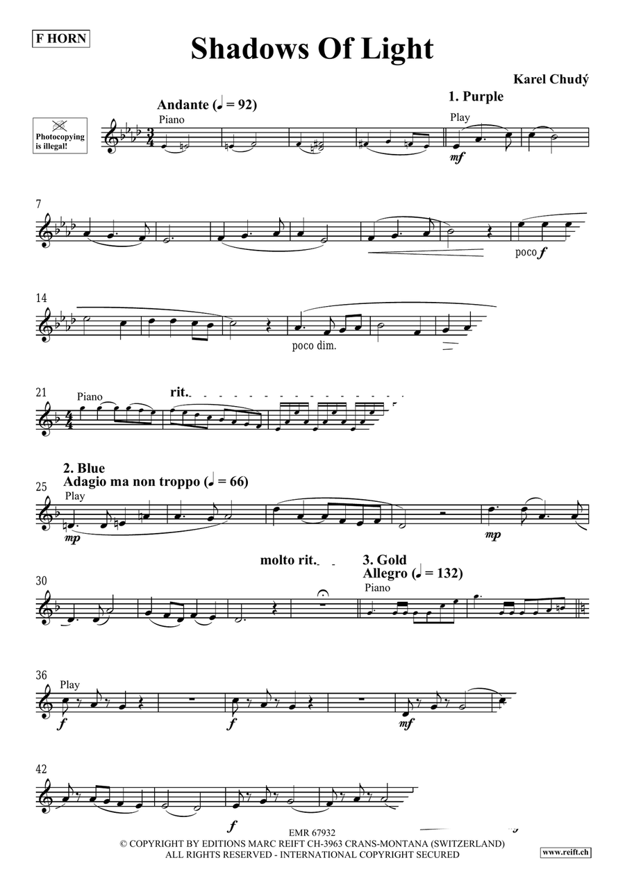 Shadows Of Light Shadows Of Light Horn scores gallery preview page 4