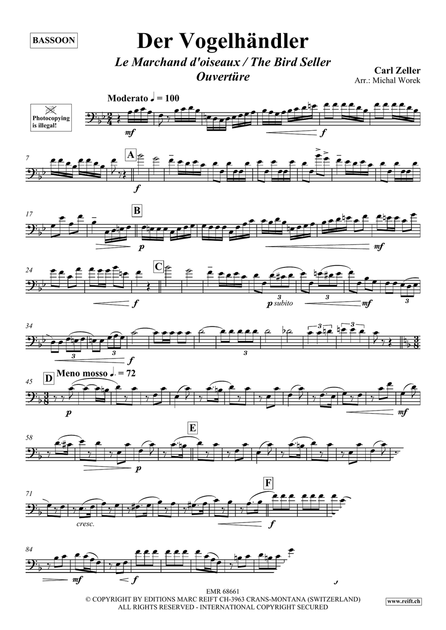 Der Vogelhändler Bassoon Solo - Sheet Music page 3