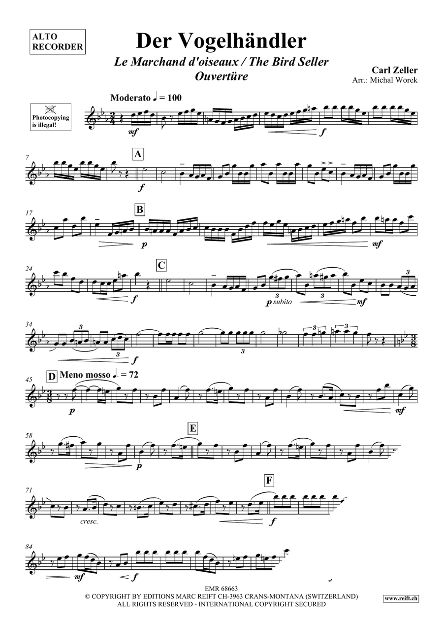 Der Vogelhändler Alto Recorder - Sheet Music page 3