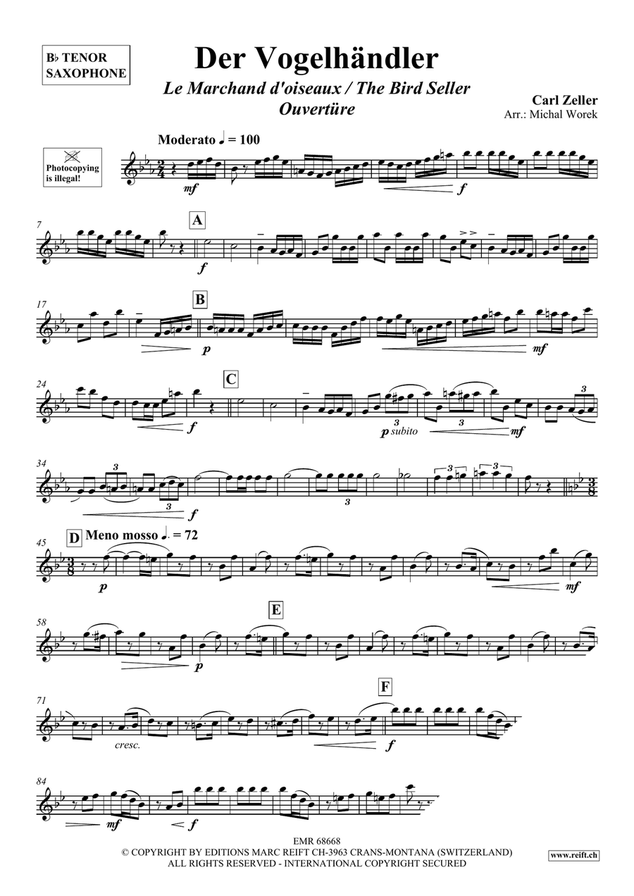 Der Vogelhändler Der Vogelhändler Tenor Saxophone scores gallery preview page 3