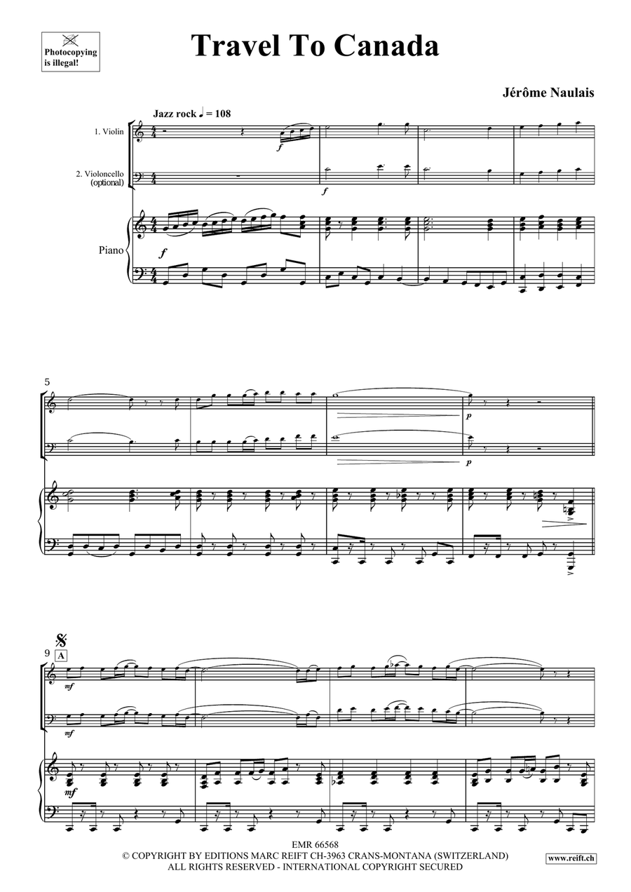 Travel To Canada Travel To Canada Piano Trio scores gallery preview page 4