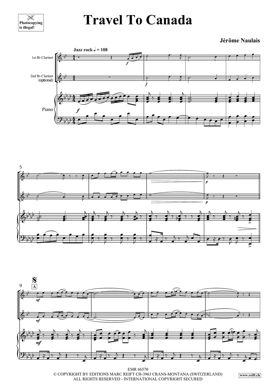 Travel To Canada Travel To Canada Clarinet Duet scores gallery preview page 4