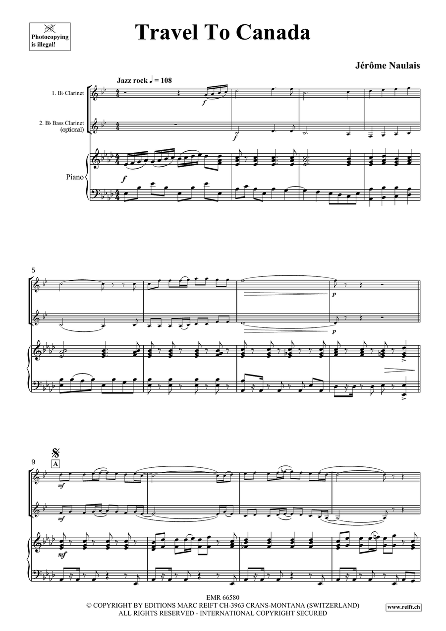 Travel To Canada Travel To Canada Bass Clarinet scores gallery preview page 4
