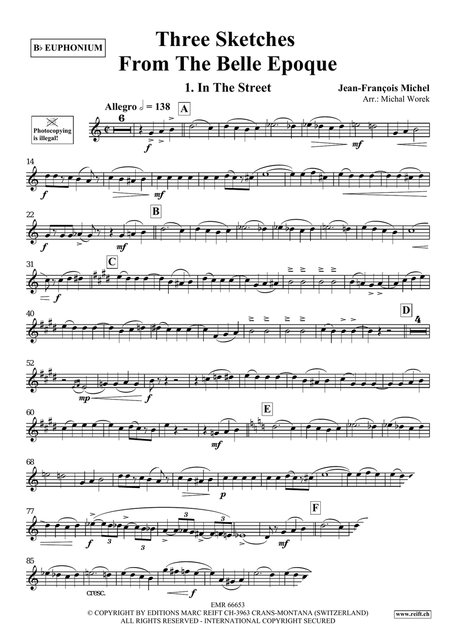 Three Sketches From The Belle Epoque Euphonium scores gallery preview page 4