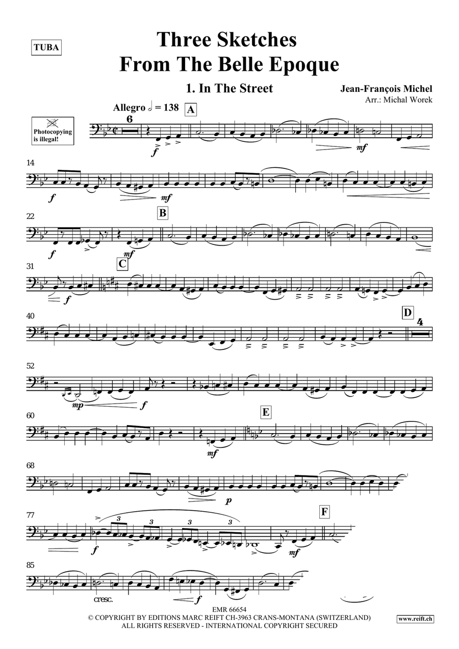 Three Sketches From The Belle Epoque Tuba scores gallery preview page 4