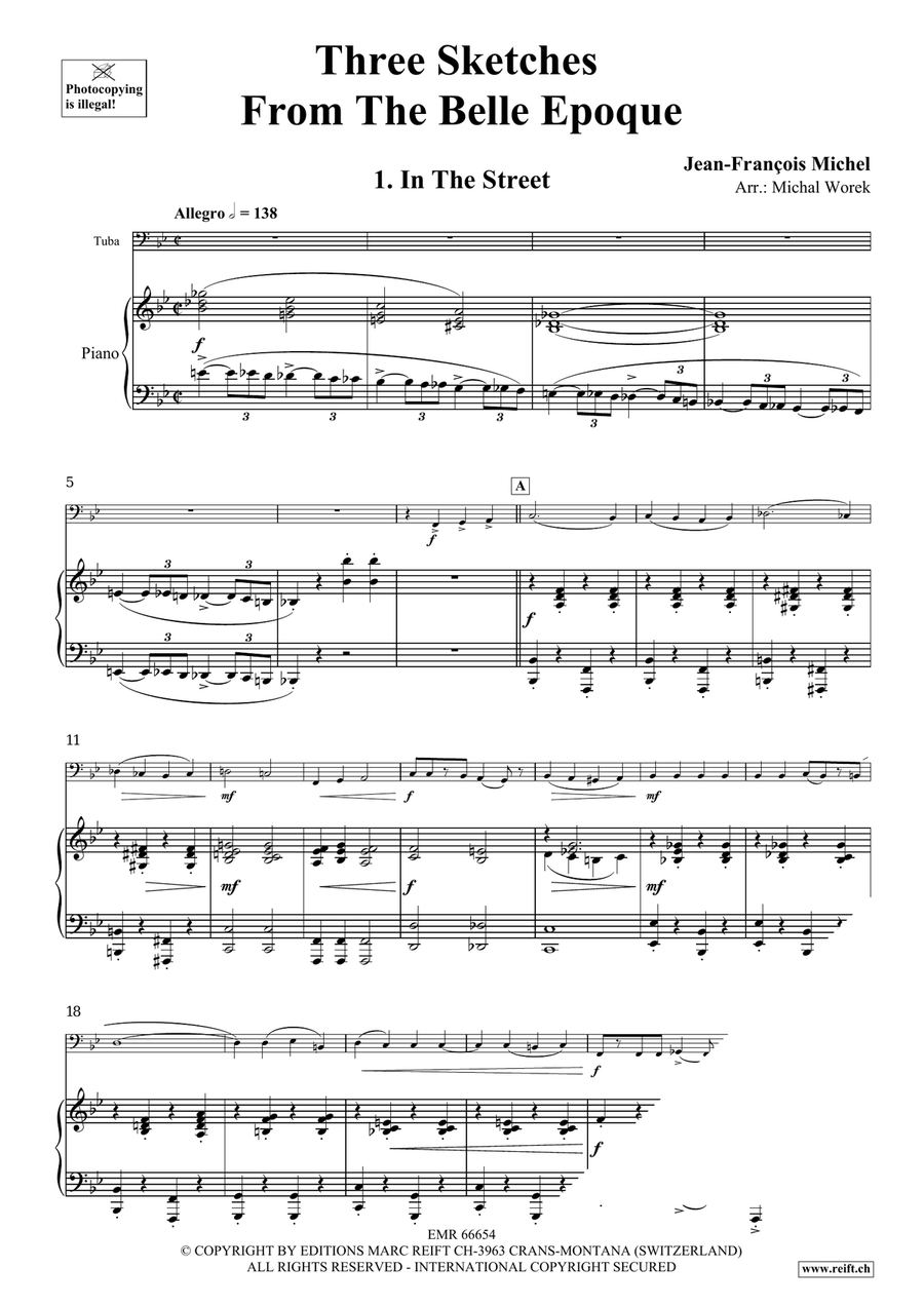 Three Sketches From The Belle Epoque Tuba scores gallery preview page 5