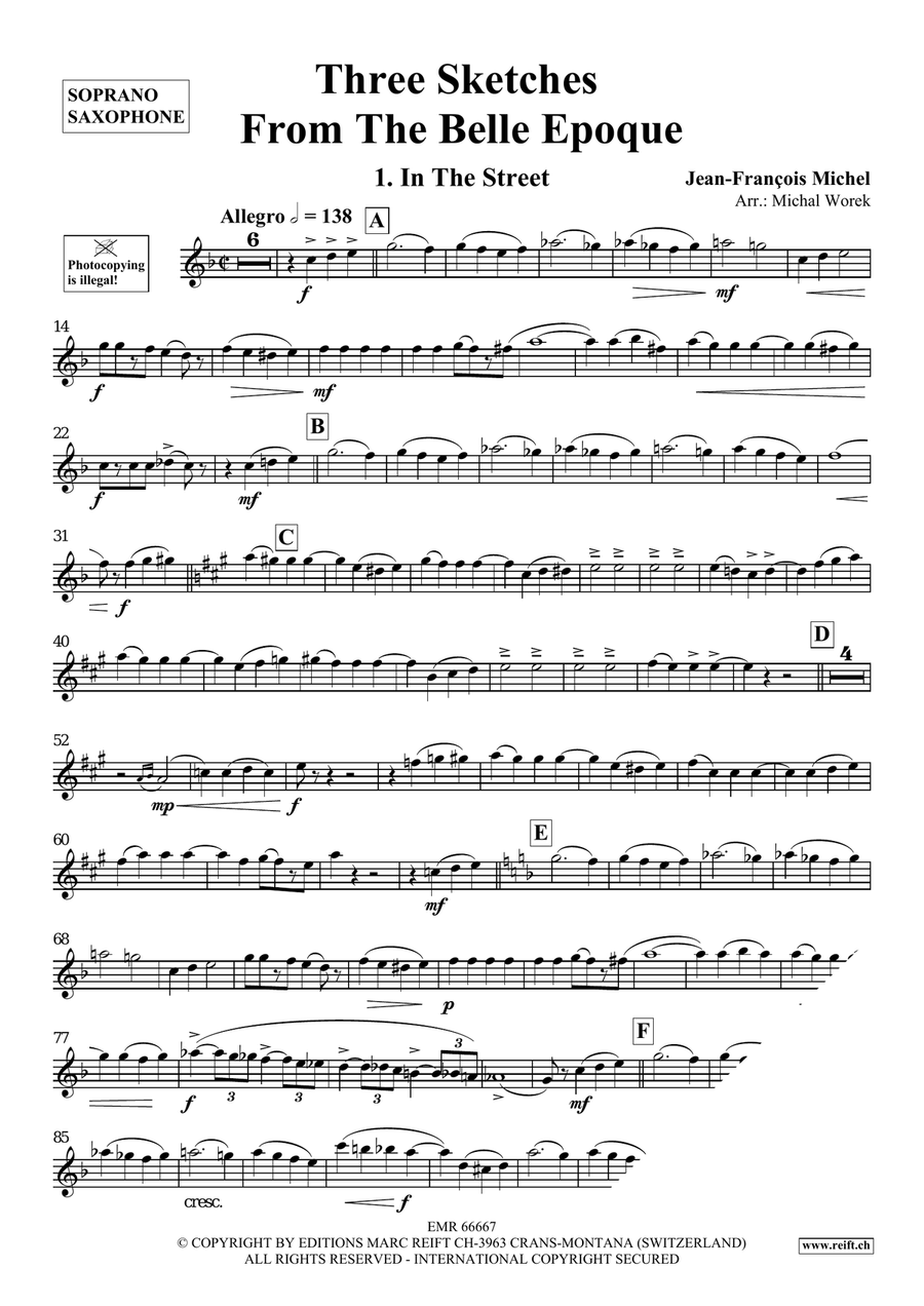 Three Sketches From The Belle Epoque Soprano Saxophone scores gallery preview page 4