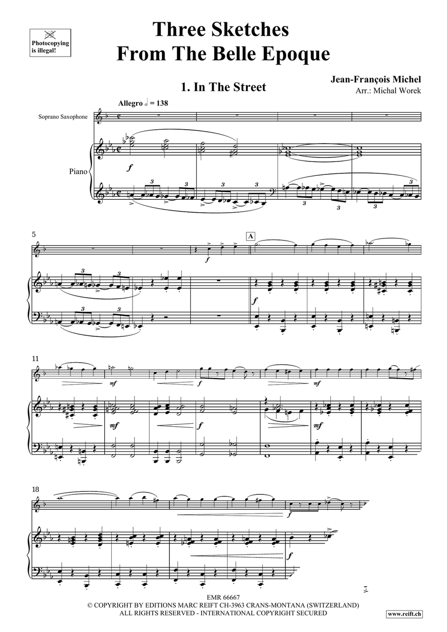 Three Sketches From The Belle Epoque Soprano Saxophone scores gallery preview page 5