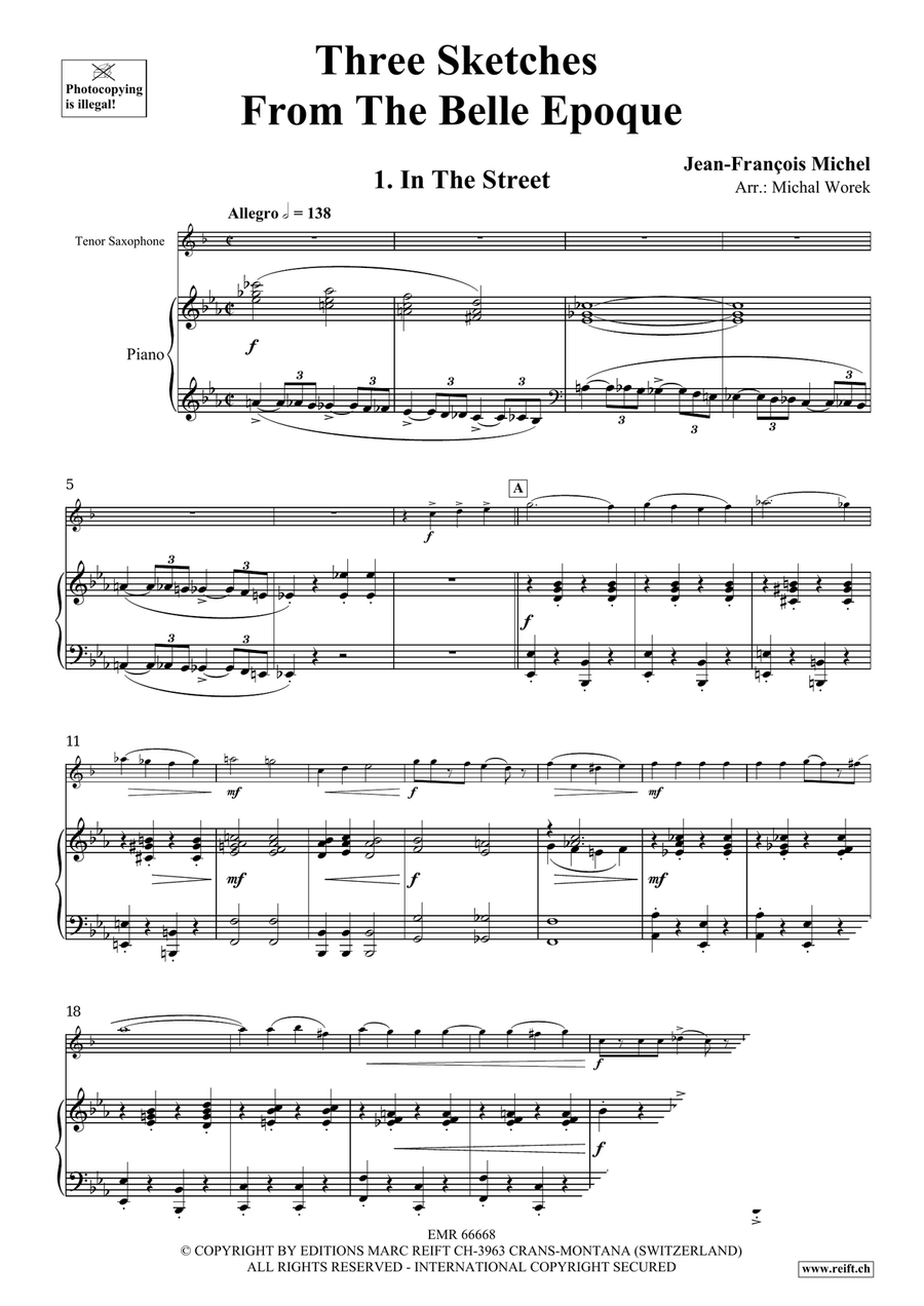 Three Sketches From The Belle Epoque Tenor Saxophone scores gallery preview page 5