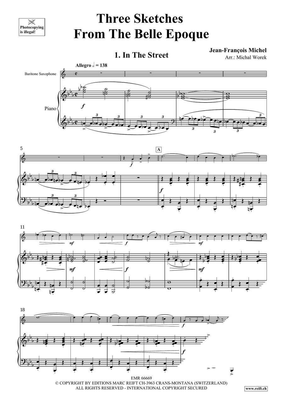 Three Sketches From The Belle Epoque Baritone Saxophone scores gallery preview page 5