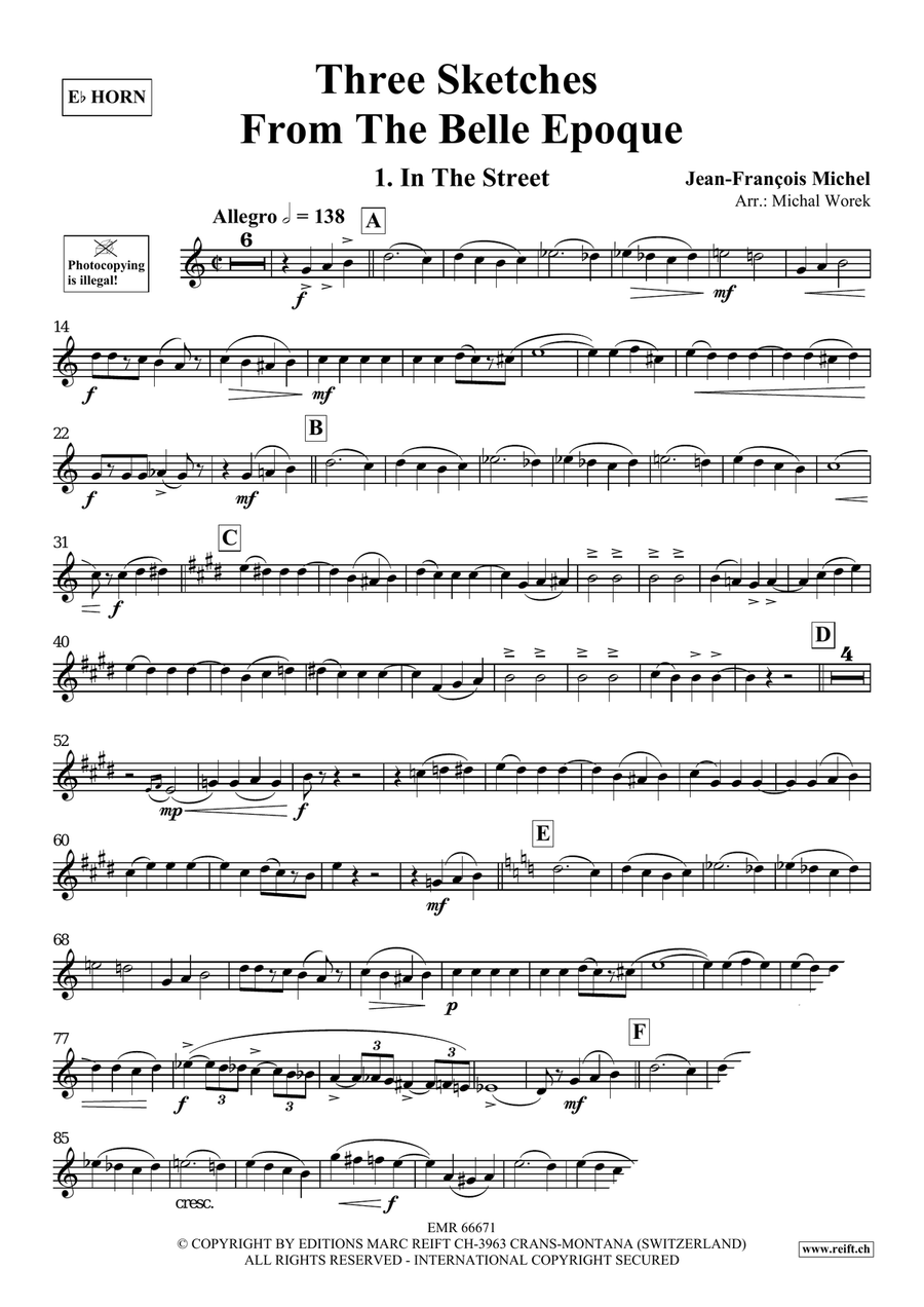 Three Sketches From The Belle Epoque Horn scores gallery preview page 4