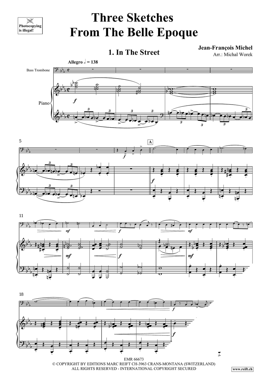Three Sketches From The Belle Epoque Bass Trombone scores gallery preview page 5