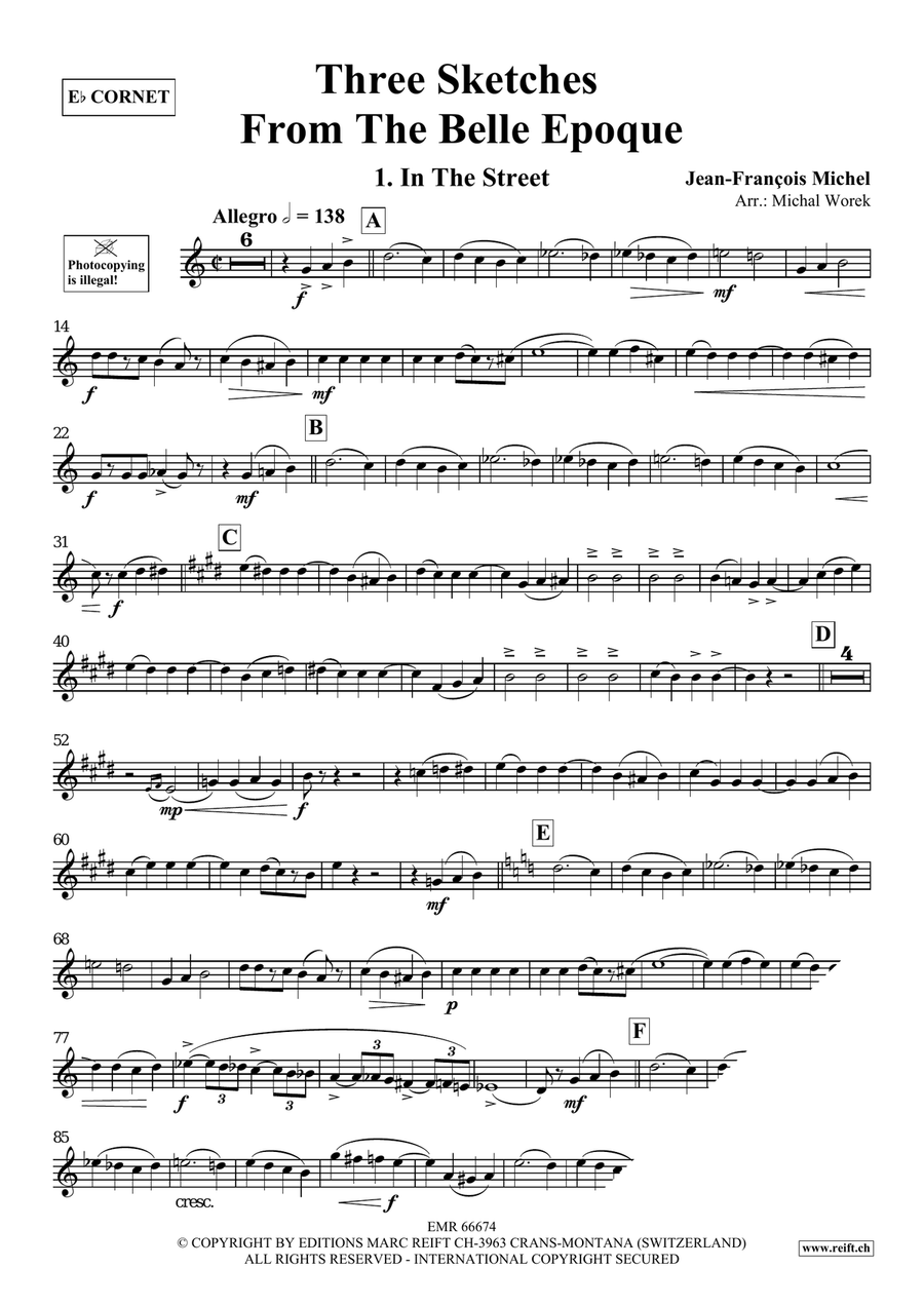 Three Sketches From The Belle Epoque Cornet scores gallery preview page 4