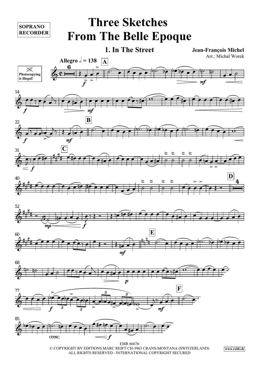 Three Sketches From The Belle Epoque Soprano Recorder scores gallery preview page 4