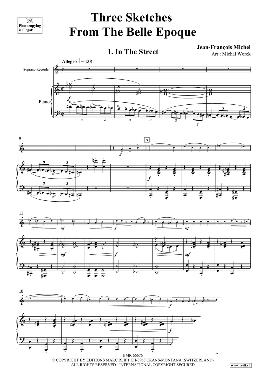 Three Sketches From The Belle Epoque Soprano Recorder scores gallery preview page 5