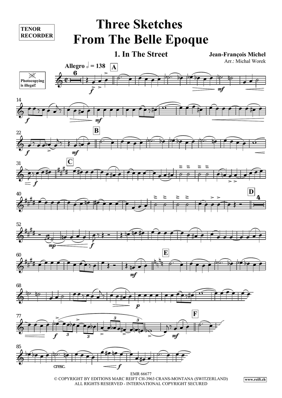 Three Sketches From The Belle Epoque Tenor Recorder scores gallery preview page 4