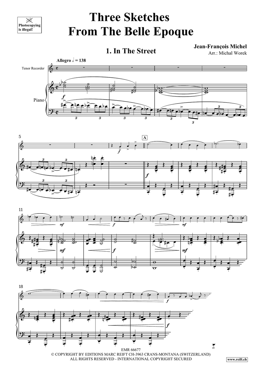 Three Sketches From The Belle Epoque Tenor Recorder scores gallery preview page 5