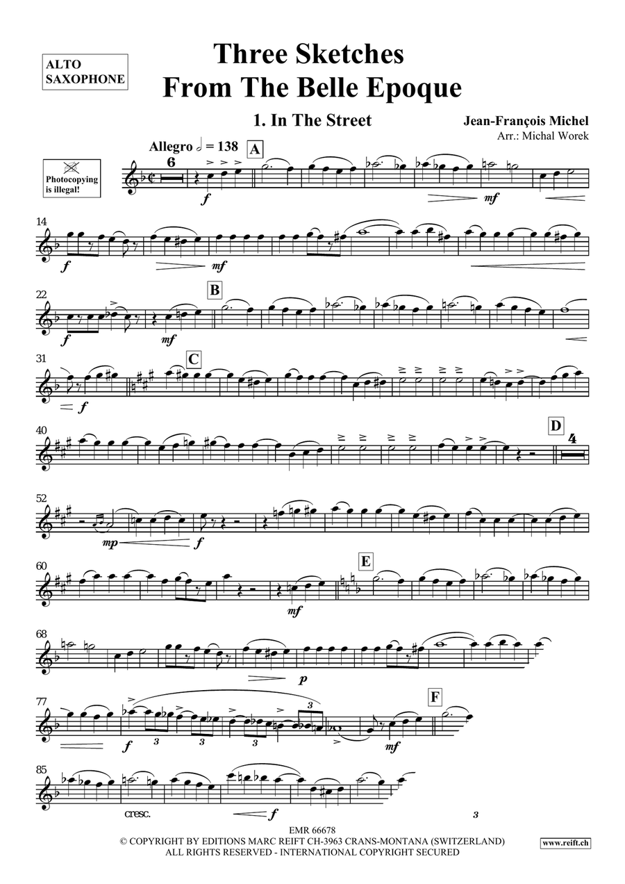 Three Sketches From The Belle Epoque Alto Saxophone scores gallery preview page 4