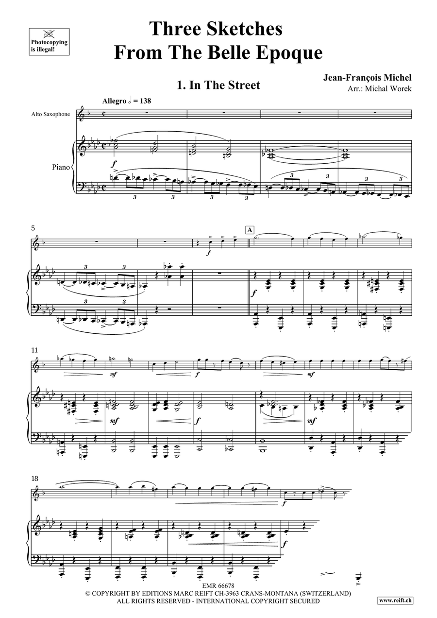 Three Sketches From The Belle Epoque Alto Saxophone scores gallery preview page 5