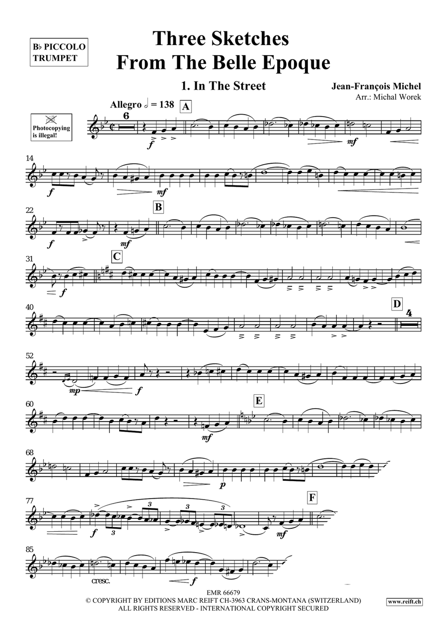 Three Sketches From The Belle Epoque Piccolo Trumpet scores gallery preview page 4