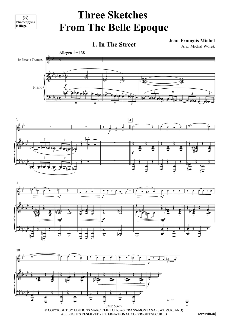 Three Sketches From The Belle Epoque Piccolo Trumpet scores gallery preview page 5