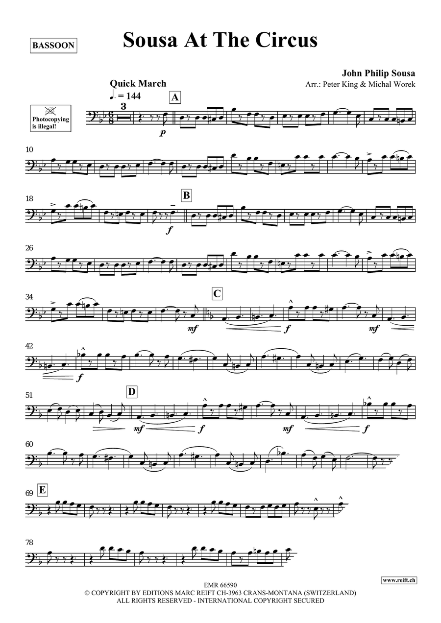 Sousa At The Circus by John Philip Sousa Bassoon Solo - Sheet Music page 3