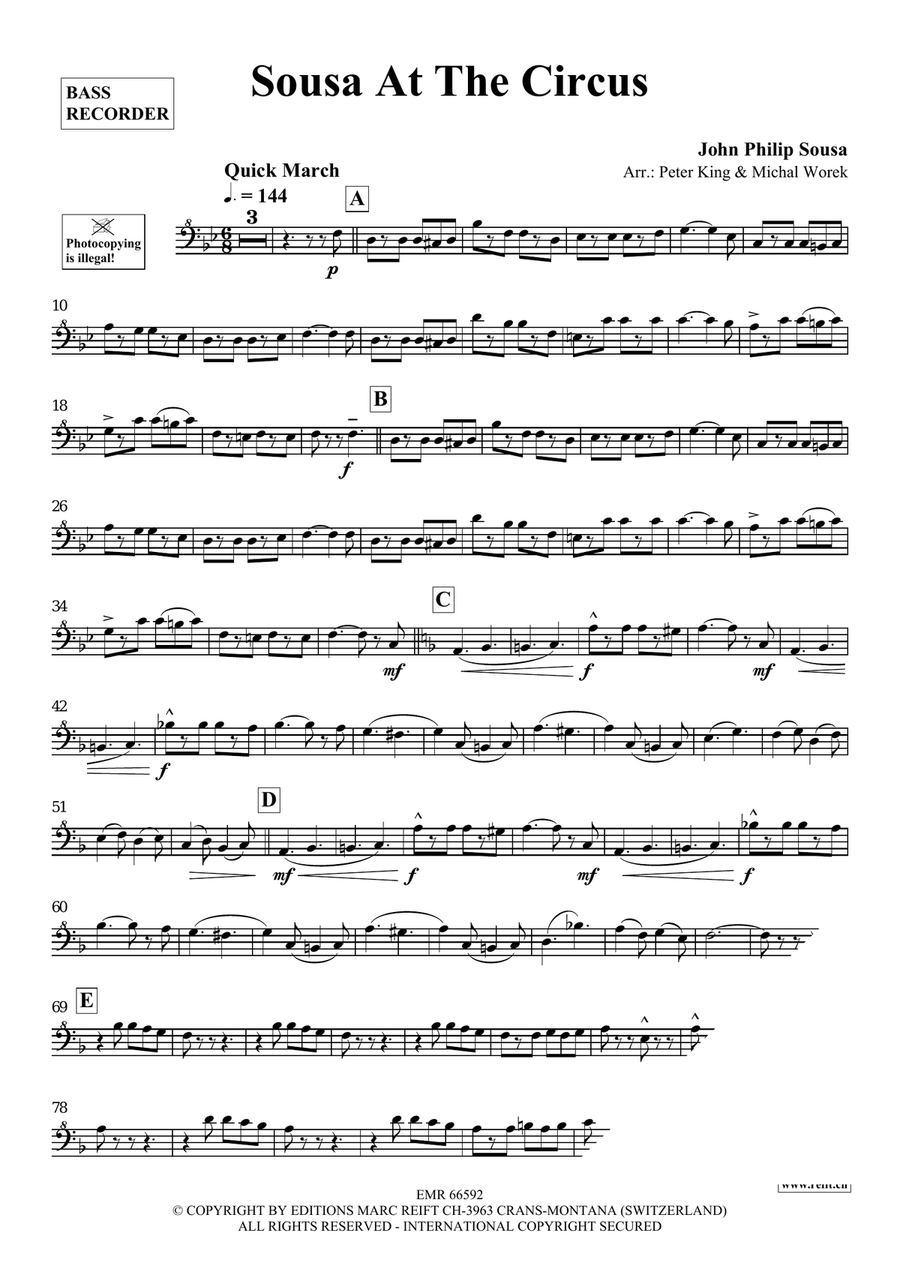 Sousa At The Circus Sousa At The Circus Bass Recorder scores gallery preview page 3