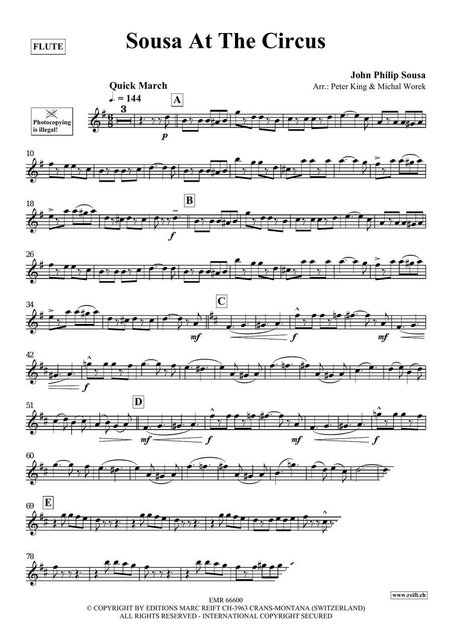 Sousa At The Circus by John Philip Sousa Flute Solo - Sheet Music page 3