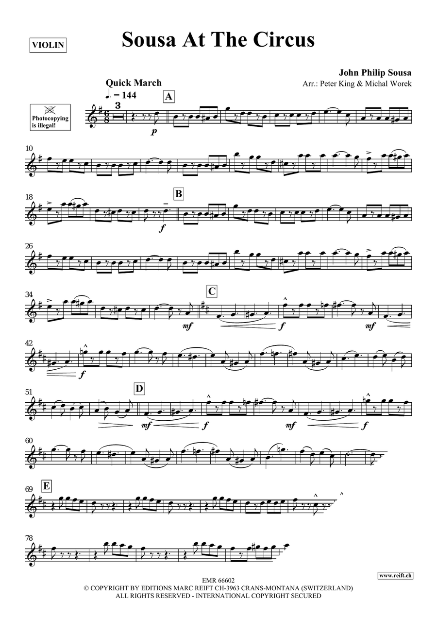 Sousa At The Circus Sousa At The Circus Violin Solo scores gallery preview page 3