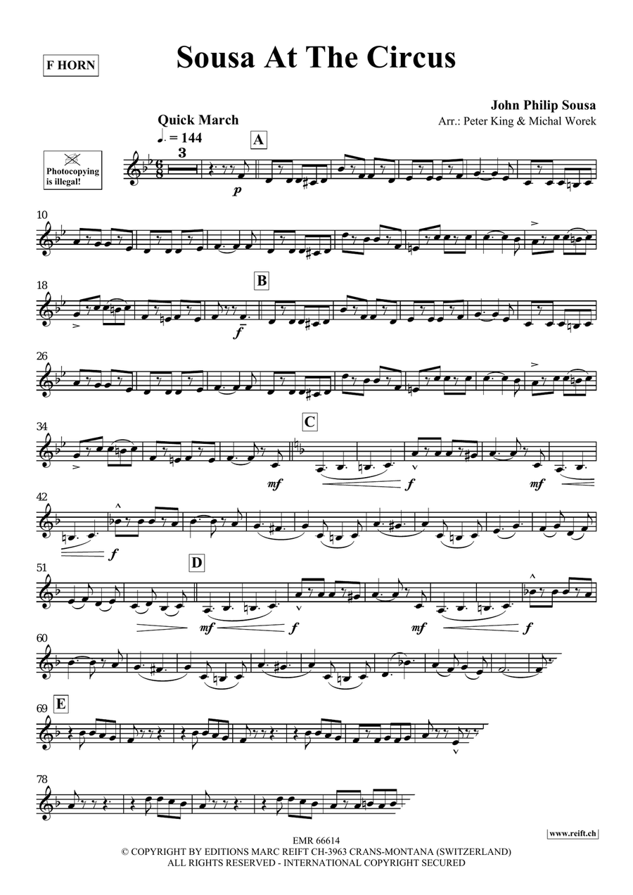 Sousa At The Circus Sousa At The Circus Horn scores gallery preview page 3