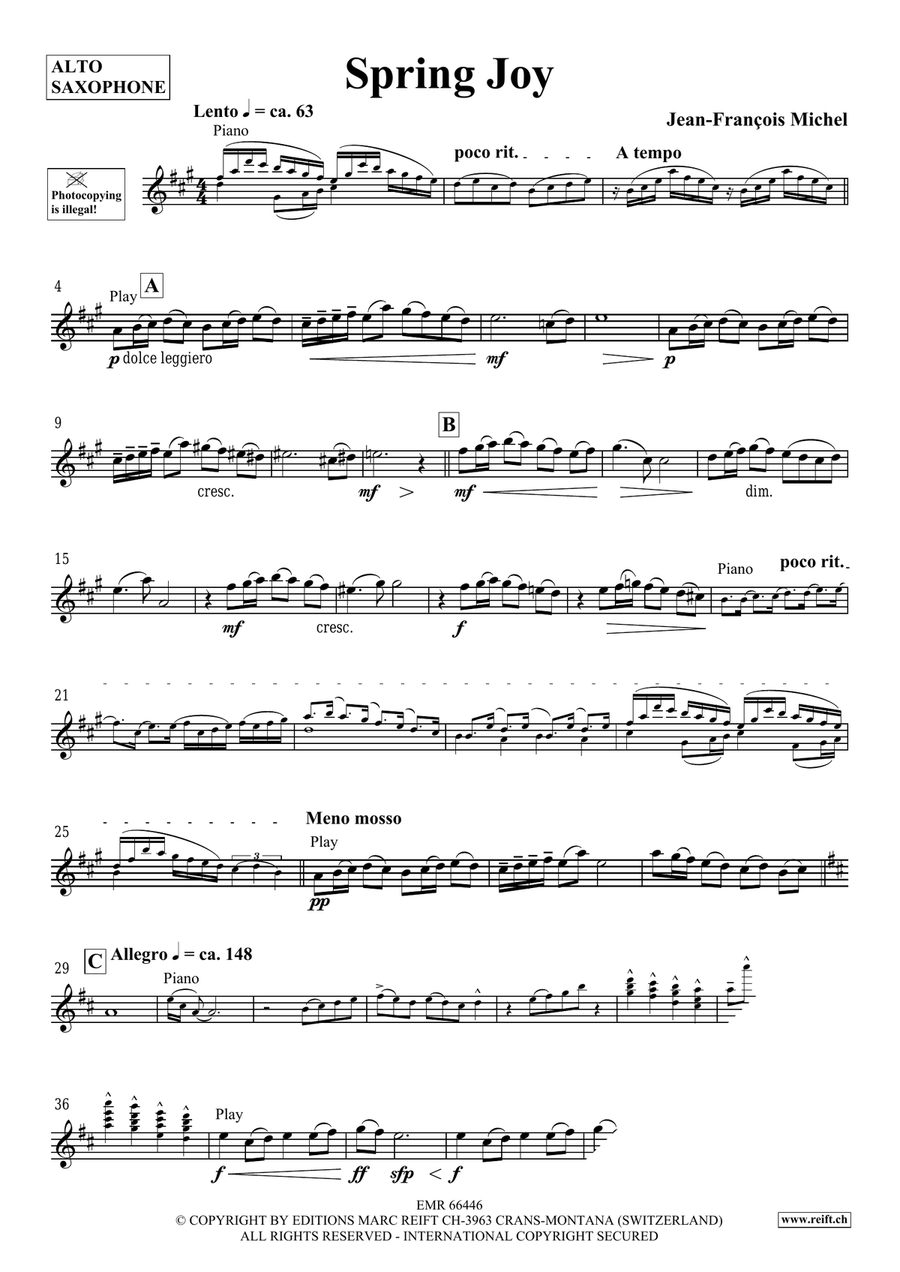 Spring Joy Spring Joy Alto Saxophone scores gallery preview page 4