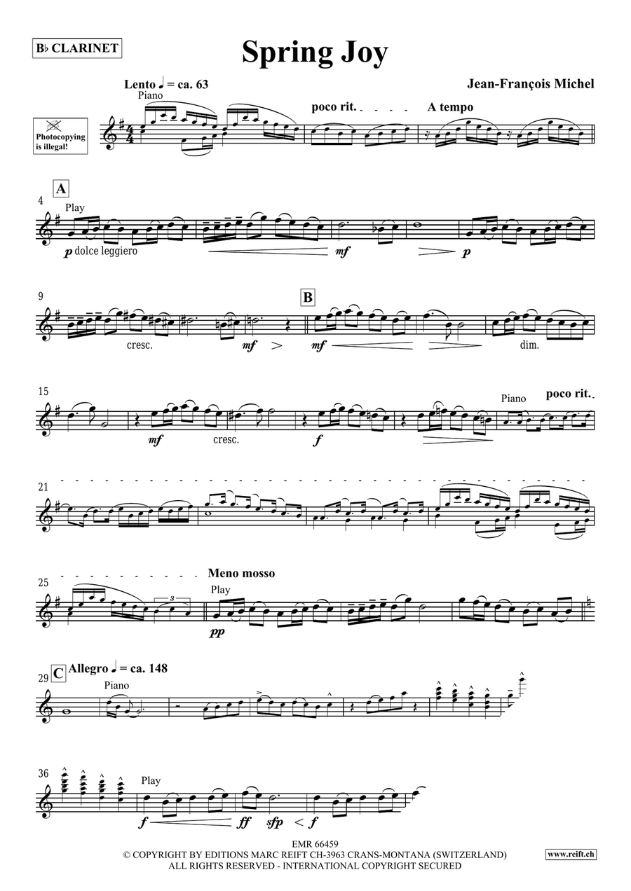 Spring Joy Spring Joy Clarinet Solo scores gallery preview page 4