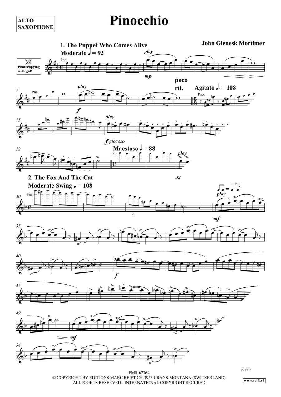 Pinocchio Pinocchio Alto Saxophone scores gallery preview page 4