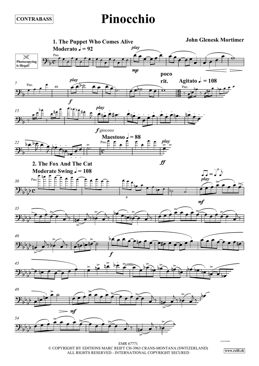 Pinocchio Pinocchio Double Bass scores gallery preview page 4