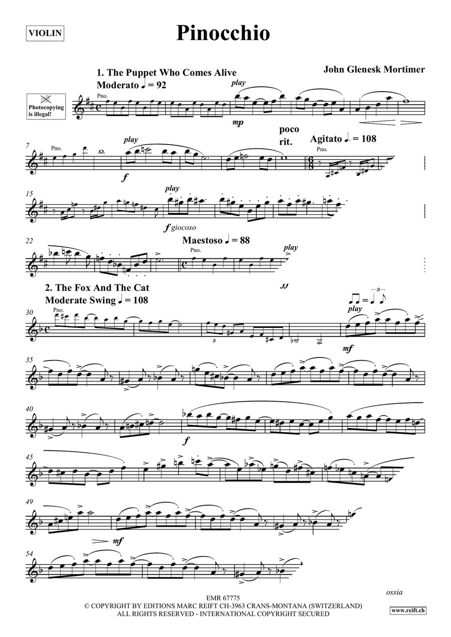 Pinocchio Pinocchio Violin Solo scores gallery preview page 4