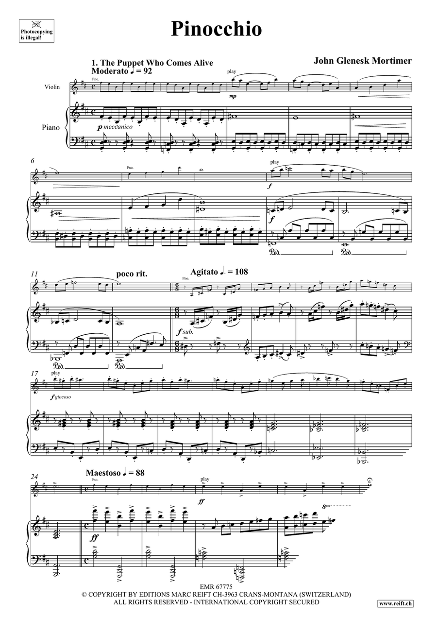 Pinocchio Pinocchio Violin Solo scores gallery preview page 5
