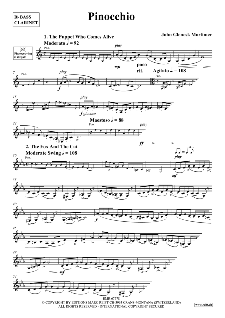 Pinocchio Bass Clarinet scores gallery preview page 4