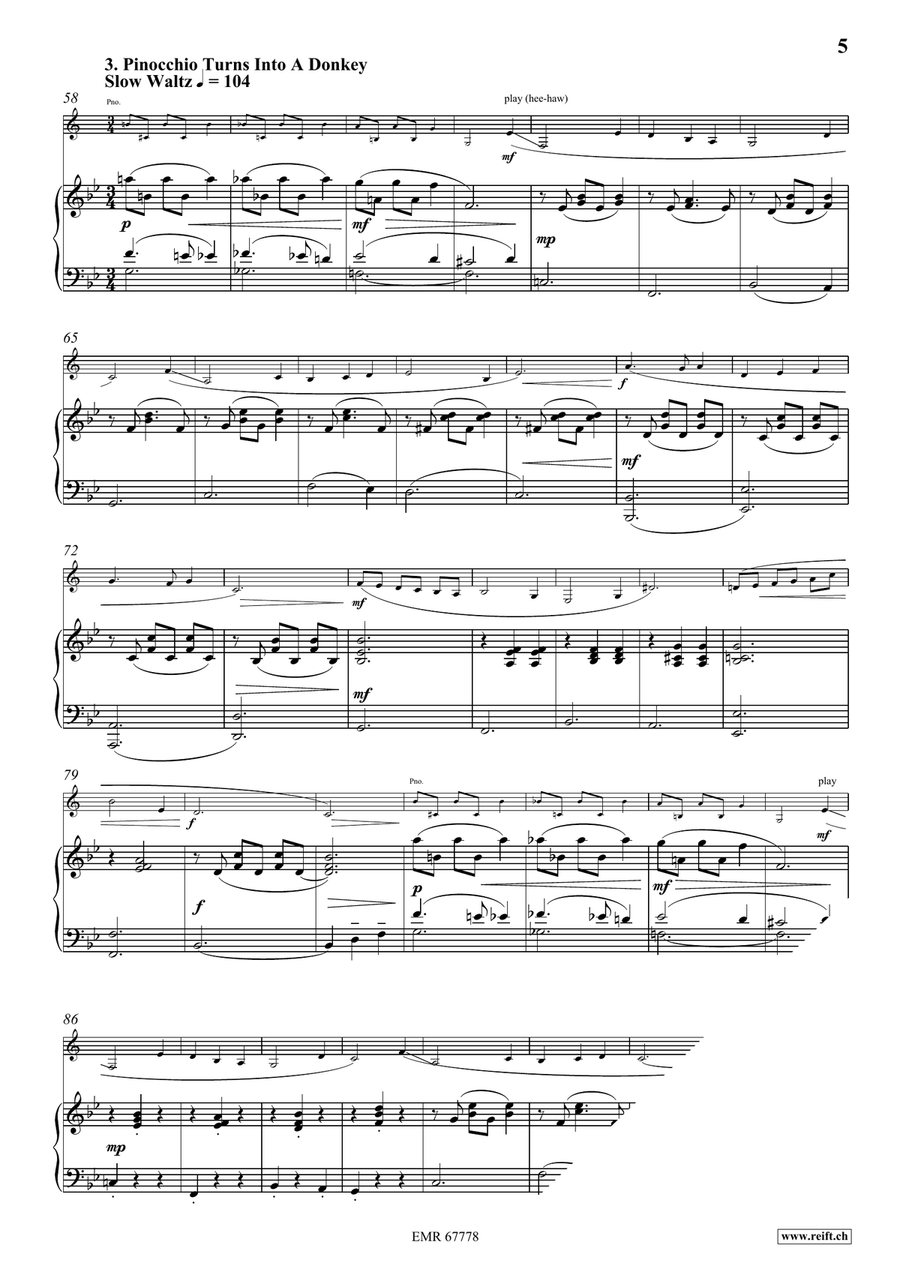Pinocchio Bass Clarinet scores gallery preview page 7