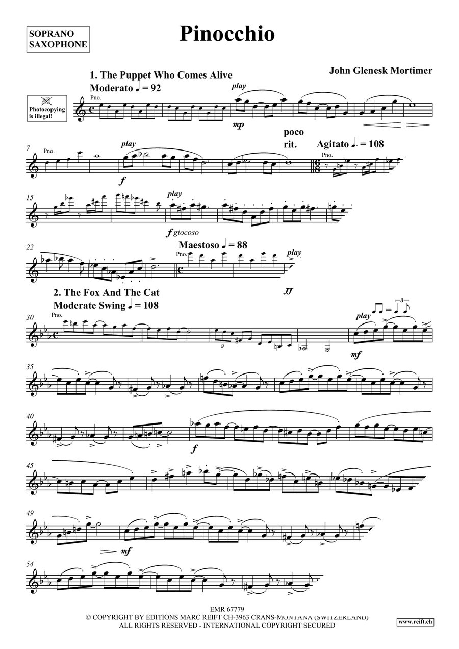 Pinocchio Pinocchio Soprano Saxophone scores gallery preview page 4