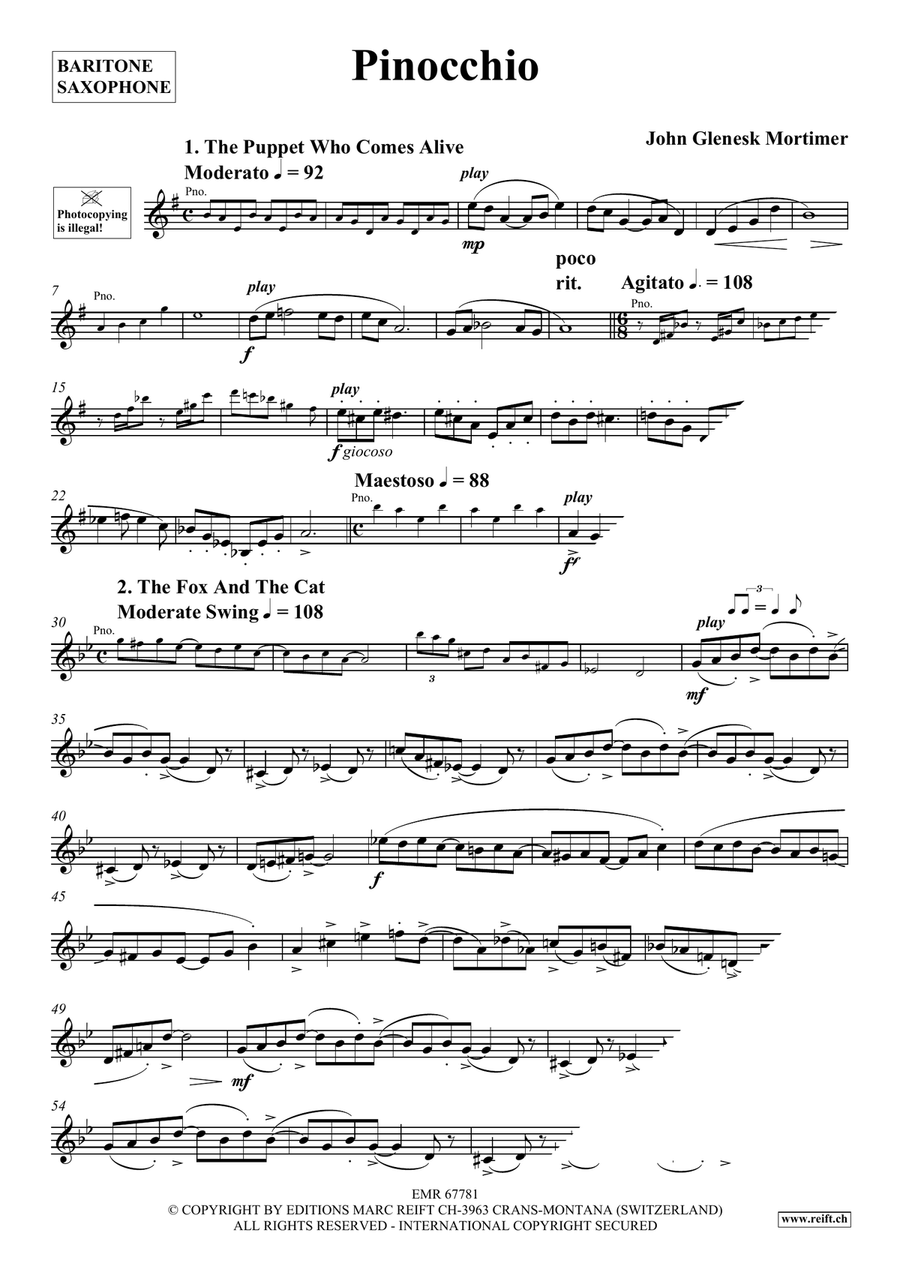 Pinocchio Pinocchio Baritone Saxophone scores gallery preview page 4