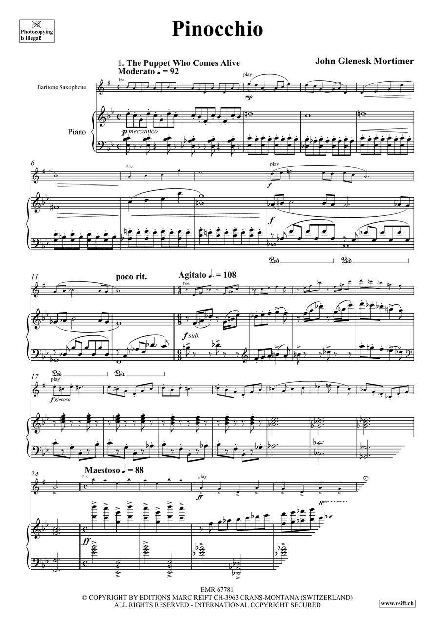Pinocchio Pinocchio Baritone Saxophone scores gallery preview page 5