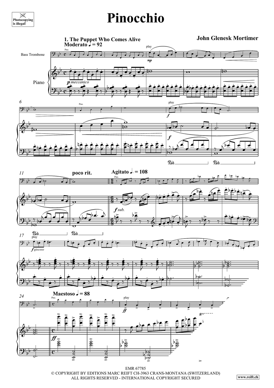 Pinocchio Bass Trombone scores gallery preview page 5