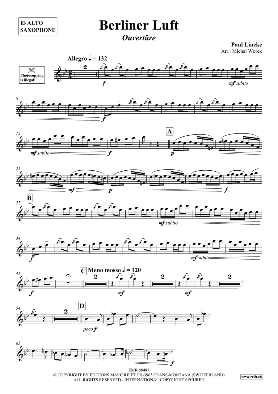 Berliner Luft by Paul Lincke Alto Saxophone - Sheet Music page 3