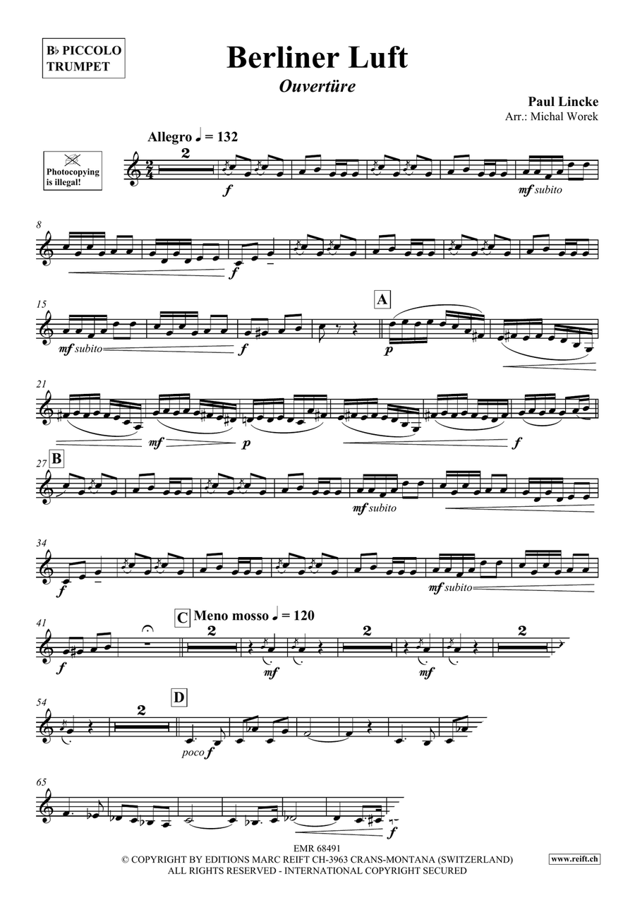 Berliner Luft by Paul Lincke Piccolo Trumpet - Sheet Music page 3
