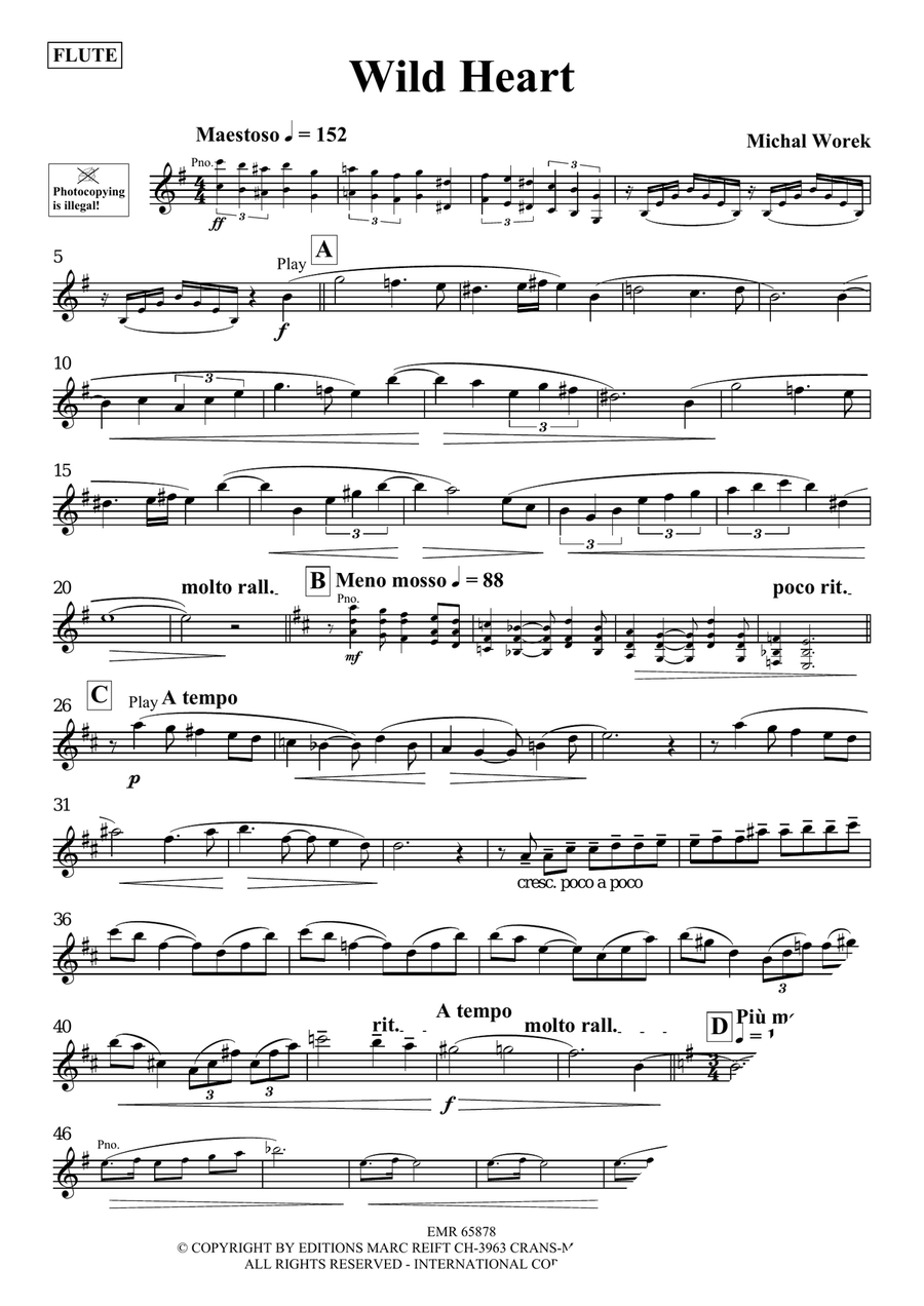 Wild Heart Wild Heart Flute Solo scores gallery preview page 3