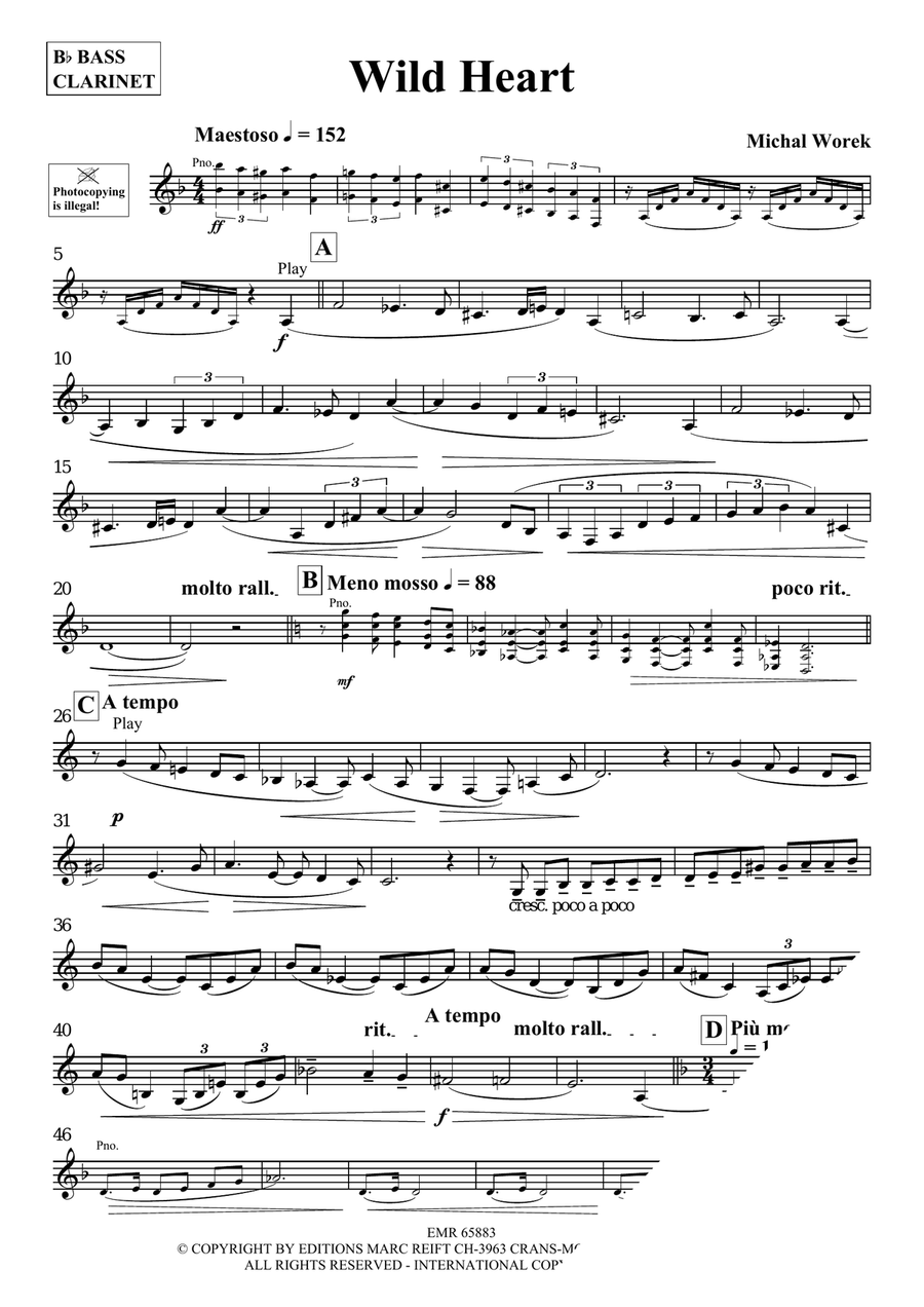 Wild Heart Wild Heart Bass Clarinet scores gallery preview page 3