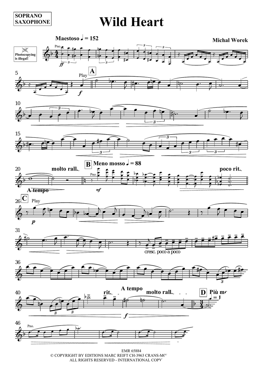 Wild Heart Wild Heart Soprano Saxophone scores gallery preview page 3