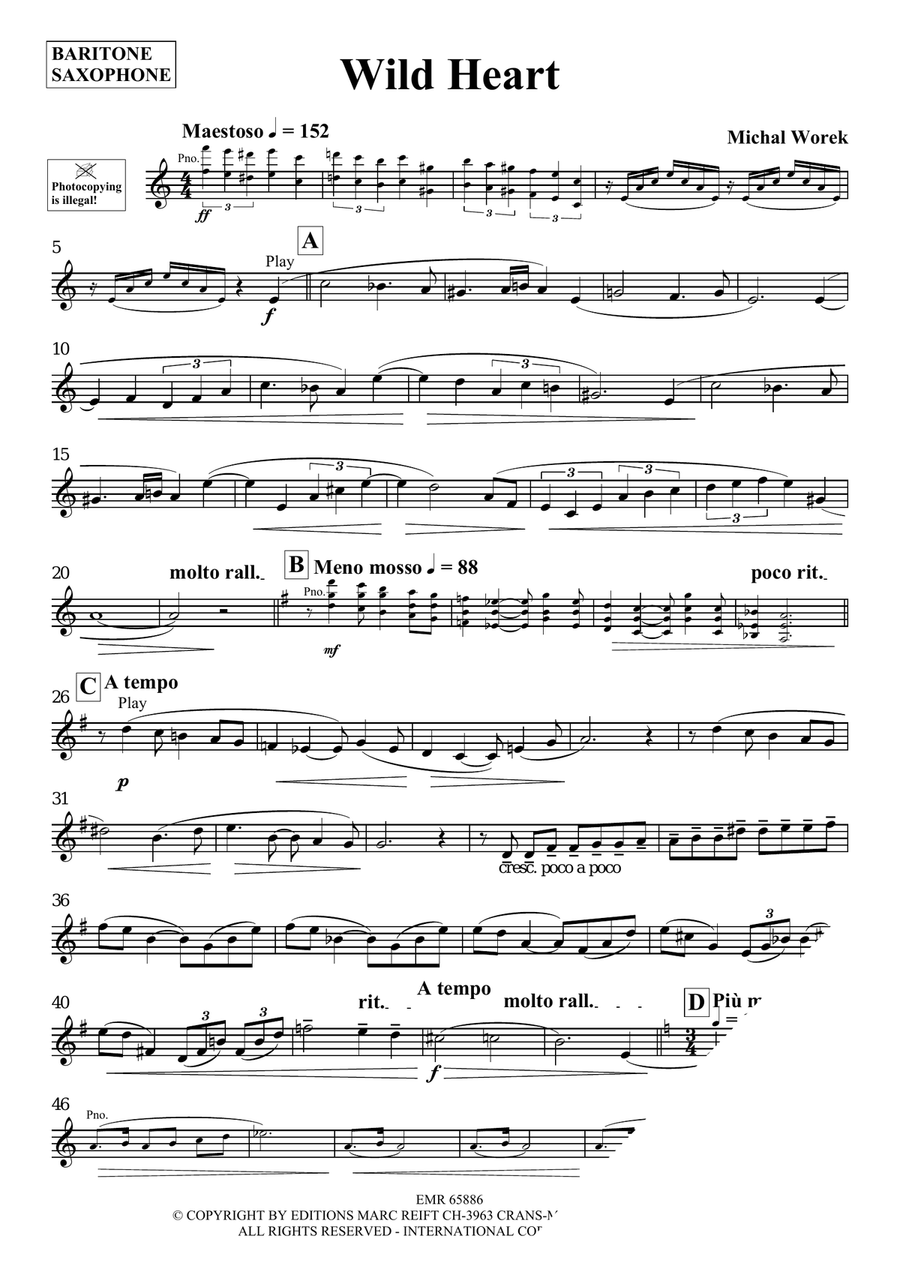 Wild Heart Wild Heart Baritone Saxophone scores gallery preview page 3
