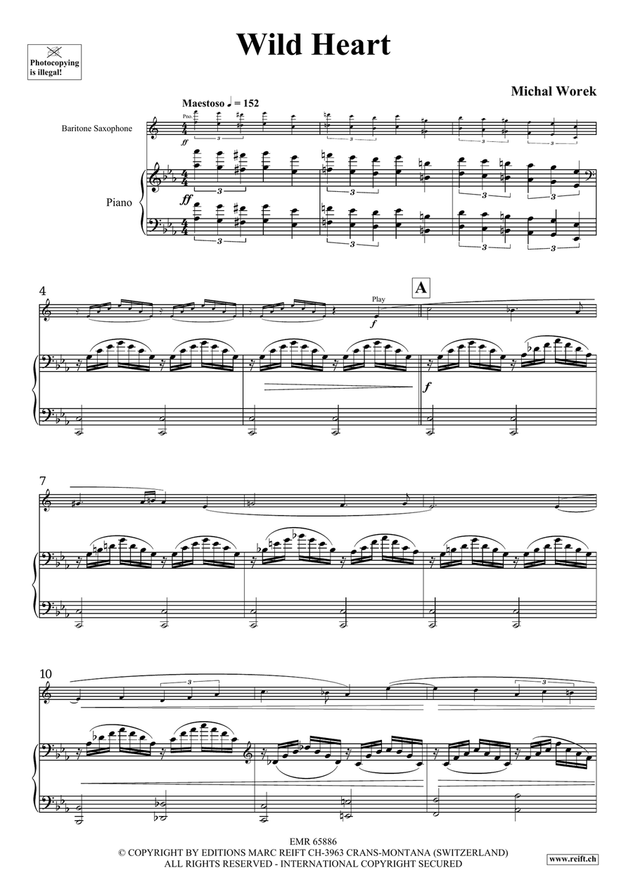Wild Heart Wild Heart Baritone Saxophone scores gallery preview page 4